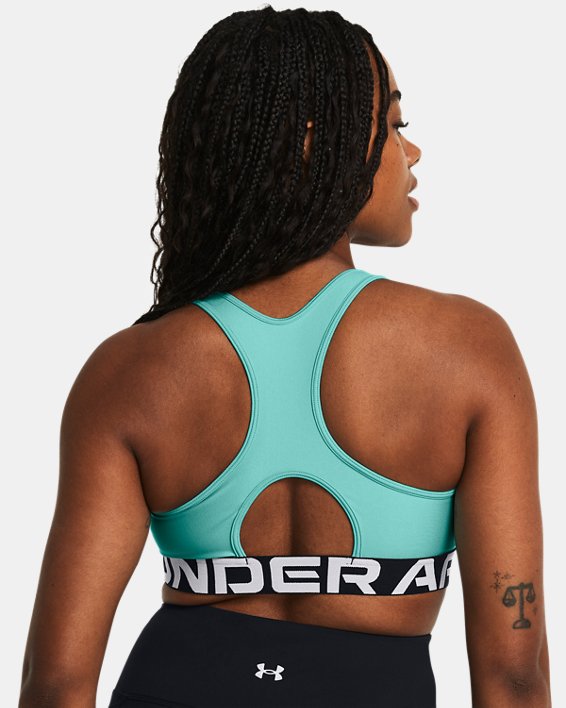 Reggiseno sportivo HeatGear® Armour Mid Branded da donna, Green, pdpMainDesktop image number 5